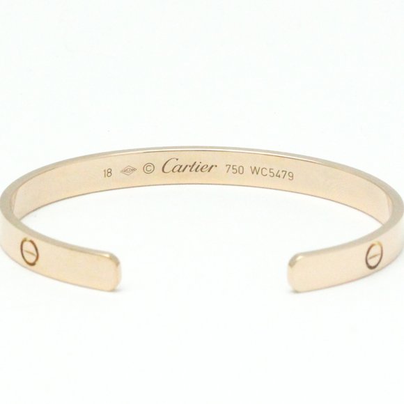 CARTIER Love Bracelet Open Bangle Pink Gold [18K] No Stone Bangle Pink Gold - Picture 8 of 9